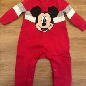 GAP Red and Gray Mickey Mouse Footies